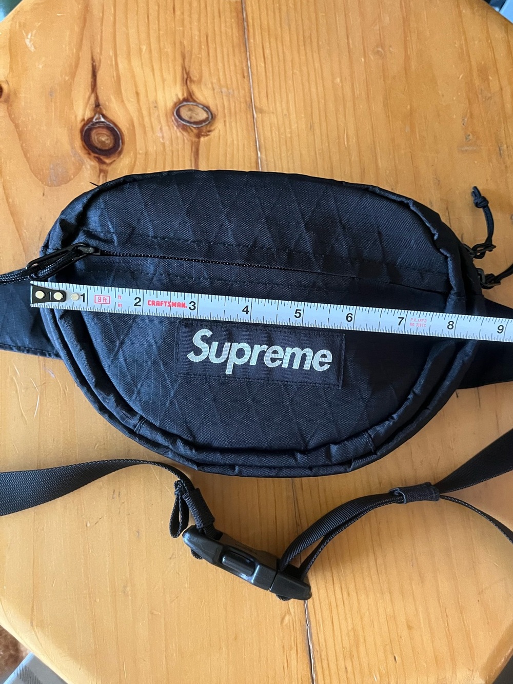 Supreme Waist Bag Fanny Pack Bum Black Logo X-pac USA FW18 Pouch Nylon Crossbody - Picture 11 of 13